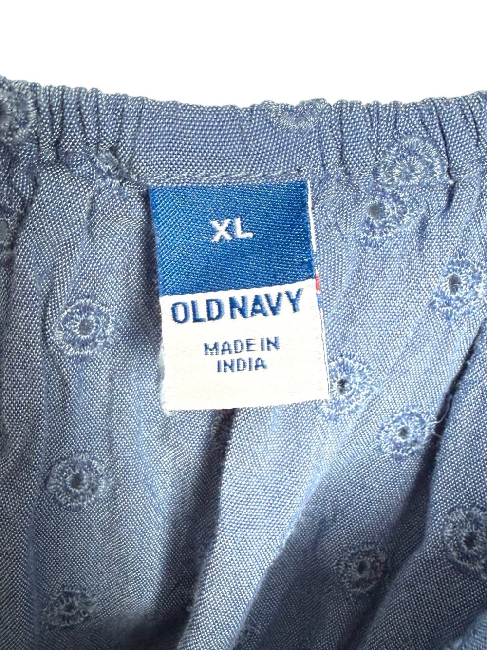 Old Navy Defined Smocked Waist Mini Dress Size XL Seaborne Blue Short Sleeve - Picture 15 of 16